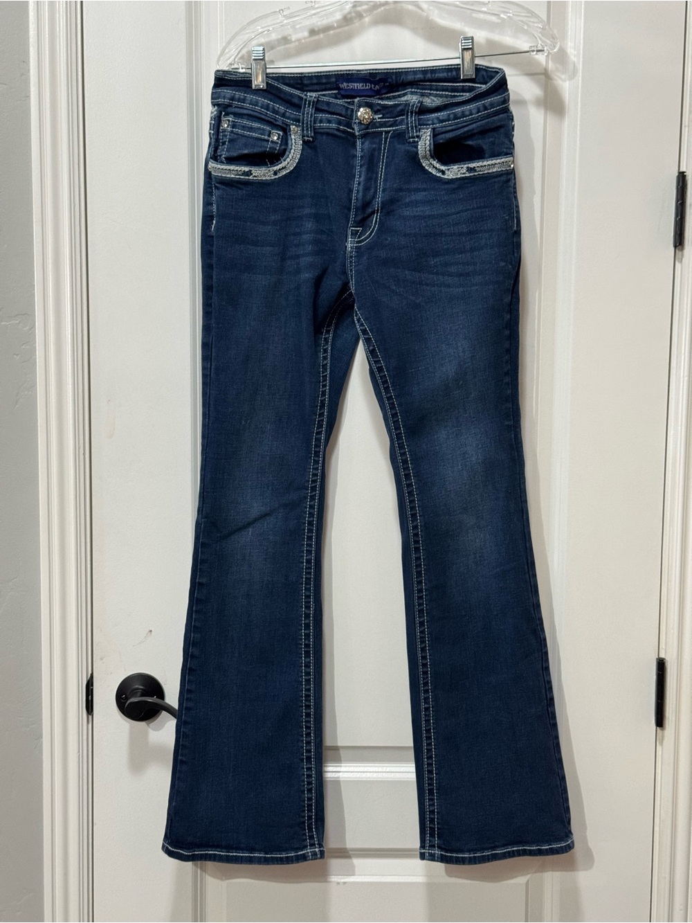 Westfield Eagle size 11 Dark Indigo Flare Jeans Contrast by W 15”, L 30, R 10